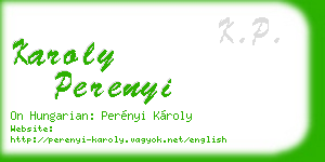 karoly perenyi business card