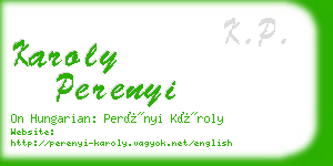 karoly perenyi business card